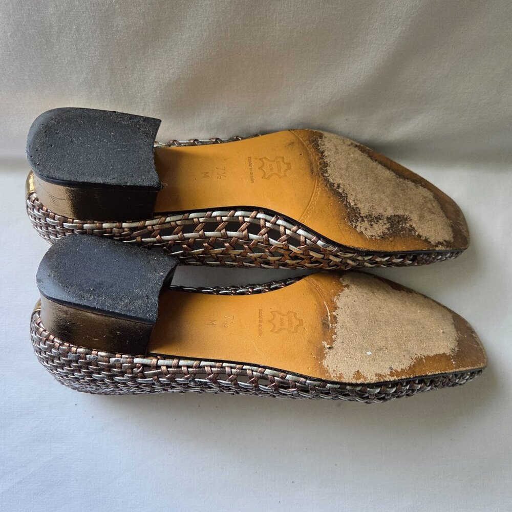 Vintage Sesto Meucci Woven Metallic Heels - Picture 14 of 15